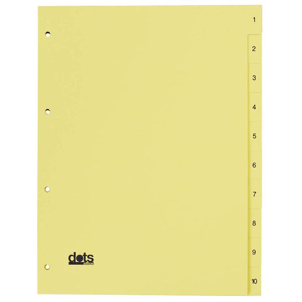 dots Ordnerregister Vollformat 1-10 gelb 10-teilig, 5 Satz