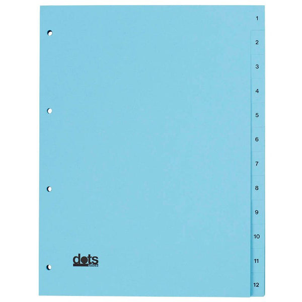 dots Ordnerregister Vollformat 1-12 blau 12-teilig, 5 Satz