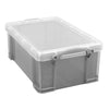 thumb-Really Useful Box Aufbewahrungsbox 9,0 l transparent, grau 39,5 x 25,5 x 15,5 cm