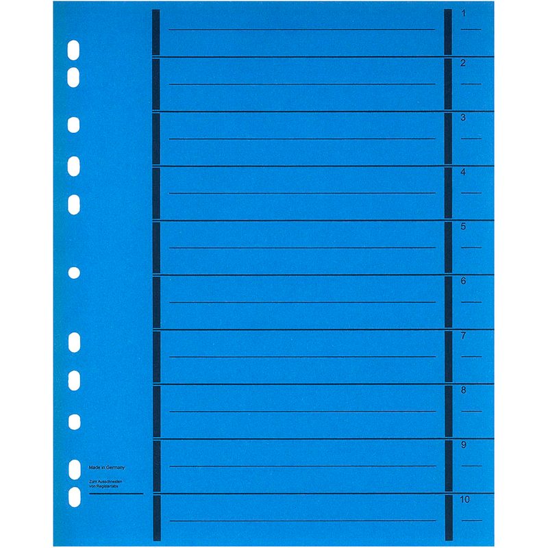 Wekre Trennblätter 1-10 blau, 50 St.