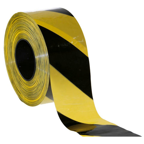 Absperrband gelb, schwarz 80,0 mm x 500,0 m