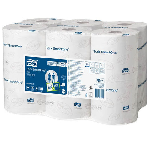 TORK Toilettenpapier SmartOne® T9 Mini 2-lagig, 12 Rollen