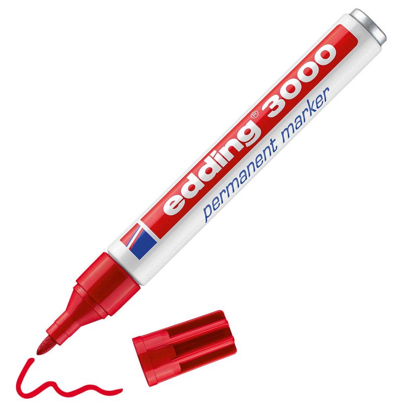 edding 3000 Permanentmarker rot 1,5 - 3,0 mm, 10 St.