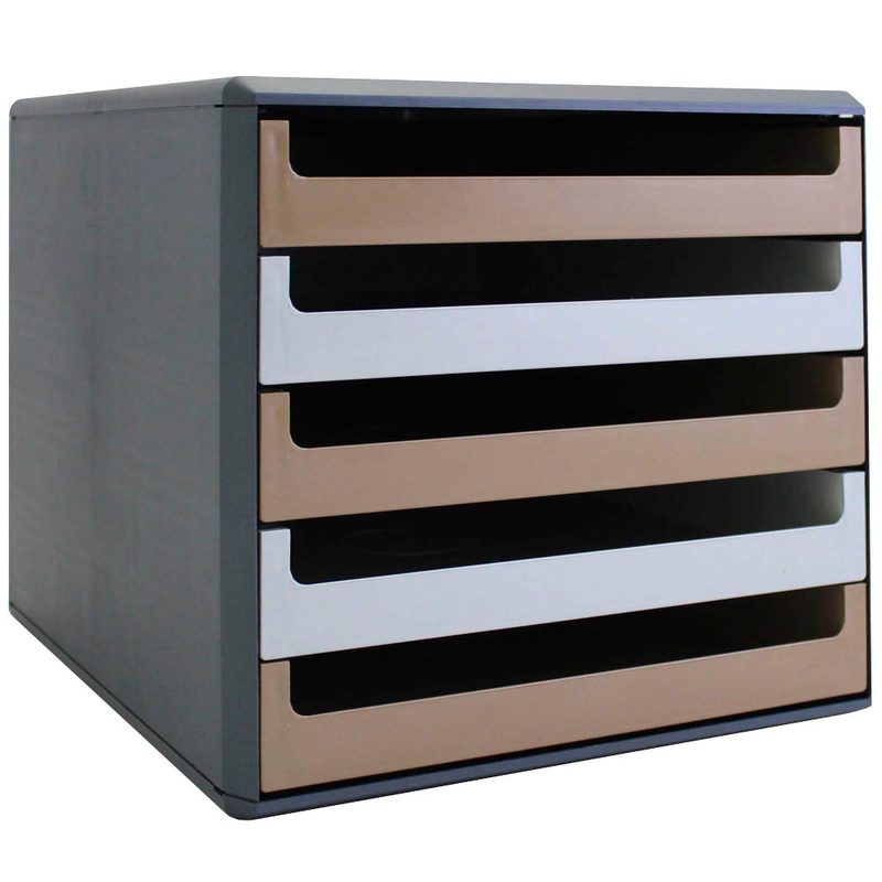 M&M Schubladenbox  karamell, vanille 30057677BE, DIN A4 mit 5 Schubladen
