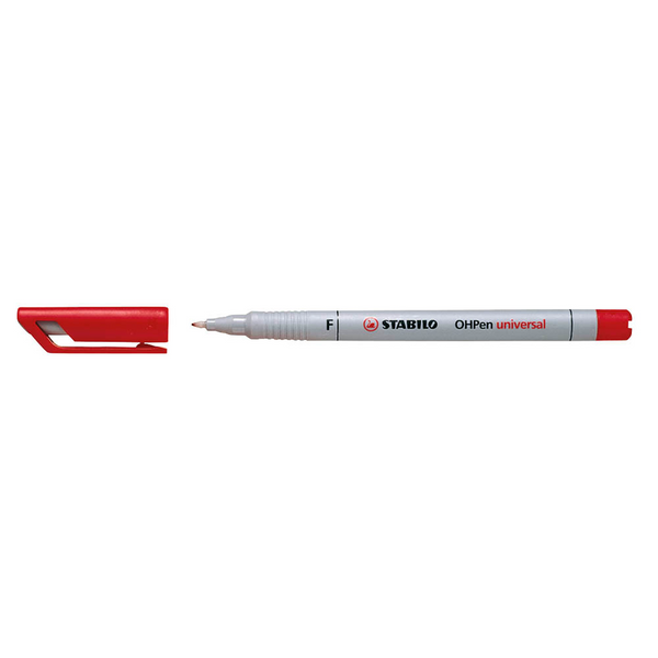 10 STABILO OHPen universal Folienstifte rot 0,7 mm non-permanent