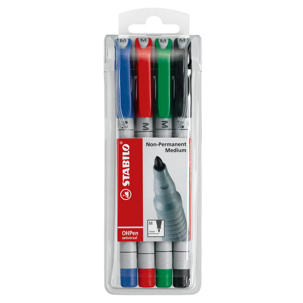 STABILO OHPen universal Folienstifte-Set farbsortiert non-permanent 4 St.