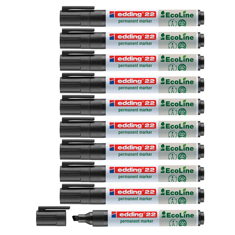 edding 22 EcoLine Permanentmarker schwarz 1,0 - 5,0 mm, 10 St.