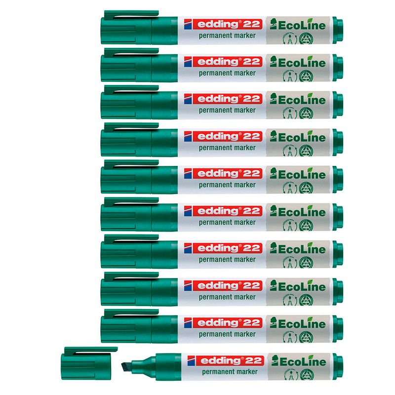 edding 22 EcoLine Permanentmarker grün 1,0 - 5,0 mm, 10 St.