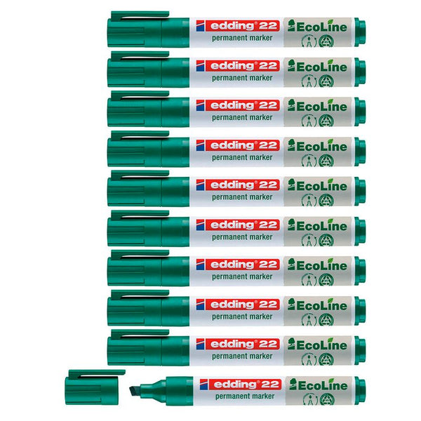 edding 22 EcoLine Permanentmarker grün 1,0 - 5,0 mm, 10 St.