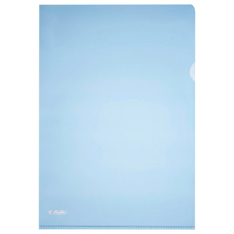 10 herlitz Sichthüllen Aktenhülle DIN A4 blau genarbt 0,19 mm