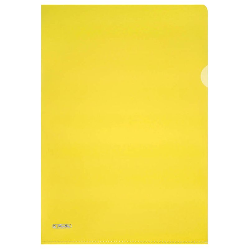 10 herlitz Sichthüllen DIN A4 gelb genarbt 0,19 mm