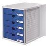 thumb-HAN Schubladenbox System-Box  blau 1450-14, DIN C4 mit 5 Schubladen