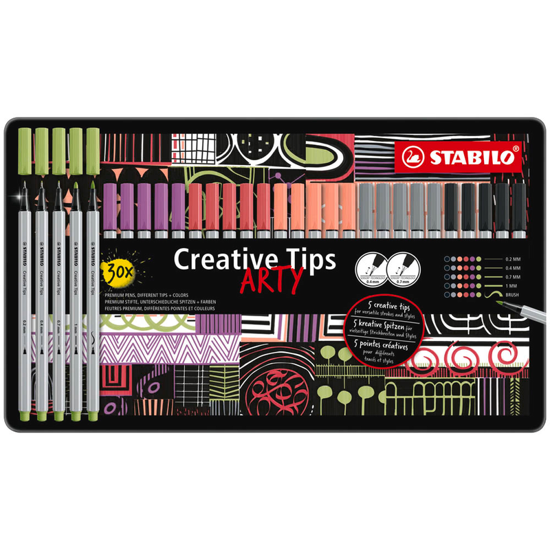 STABILO ARTY PASTEL Filzstifte farbsortiert, 30 St.