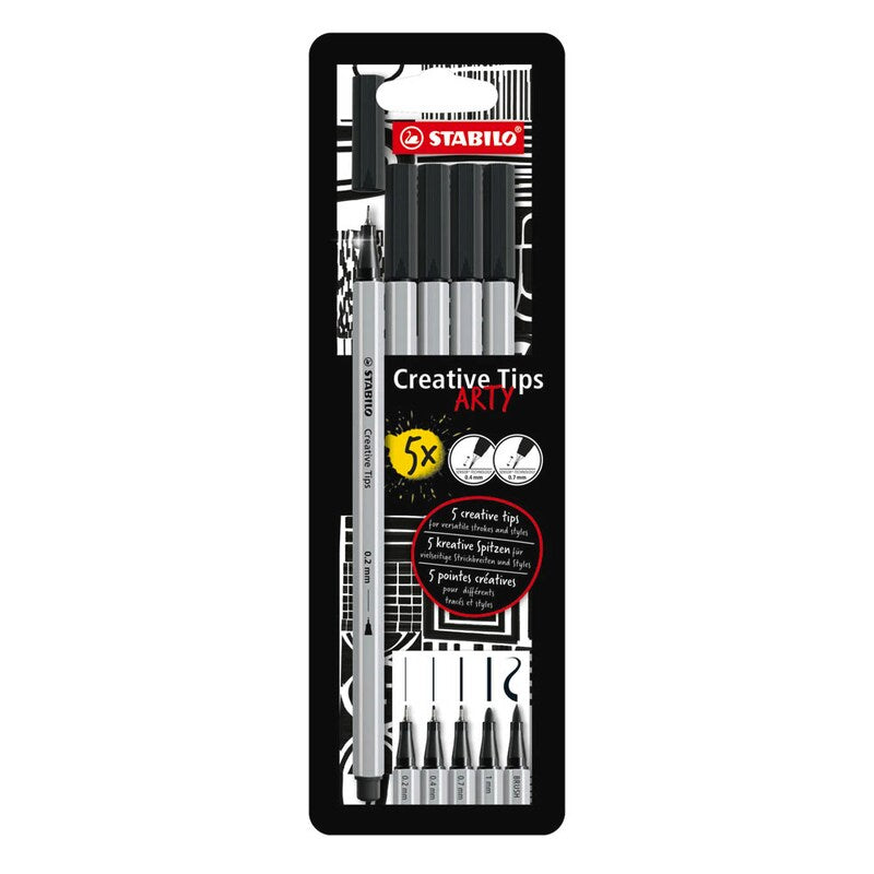 STABILO ARTY BLACK Filzstifte schwarz, 5 St.