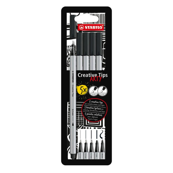 STABILO ARTY BLACK Filzstifte schwarz, 5 St.