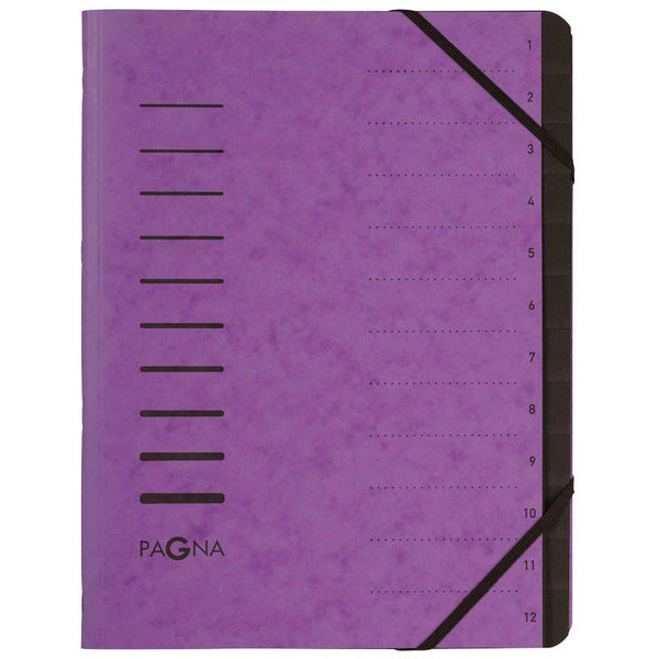 PAGNA Ordnungsmappe 12 Fächer violett