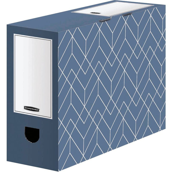 5 Bankers Box Archivboxen Bankers Box Décor Serie schieferblau/weiß 10,0 x 34,5 x 25,3 cm