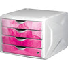 thumb-helit Schubladenbox the chameleon  himbeer H6129626, DIN A4 mit 4 Schubladen
