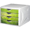 thumb-helit Schubladenbox the chameleon  grün H6129650, DIN A4 mit 4 Schubladen