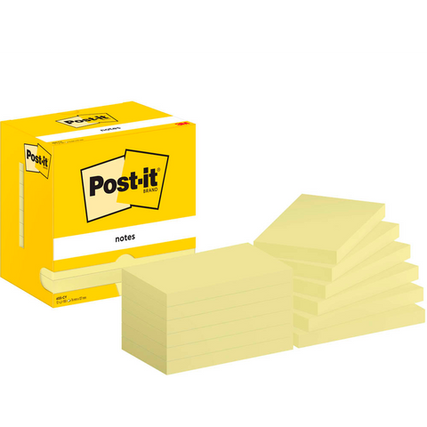 Post-it® Haftnotizen 655-CY gelb, 12 Blöcke