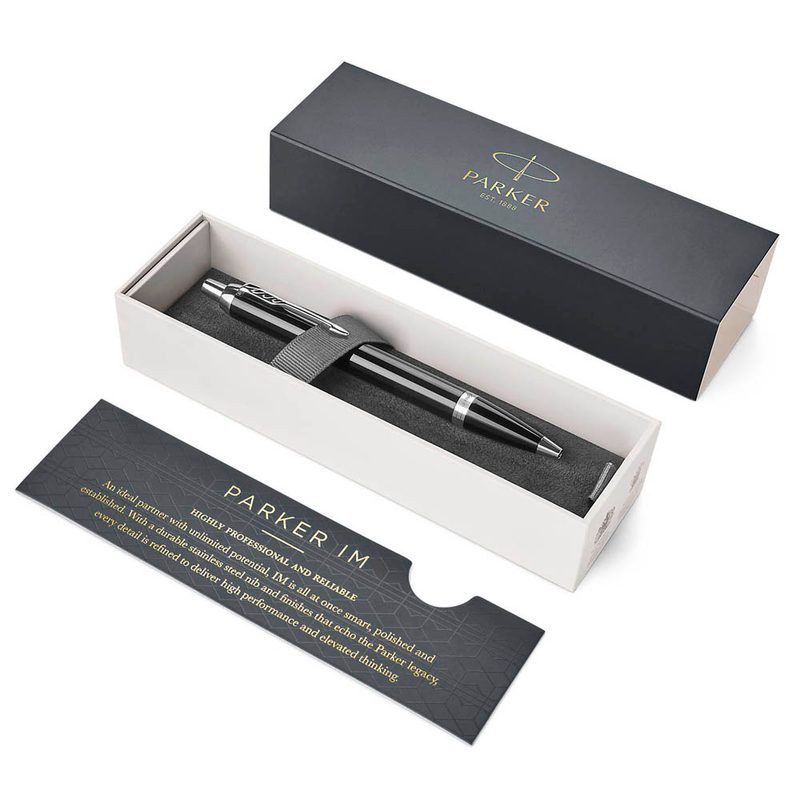 PARKER Kugelschreiber IM Black Lacquer schwarz, Schreibfarbe: blau, 1 St.