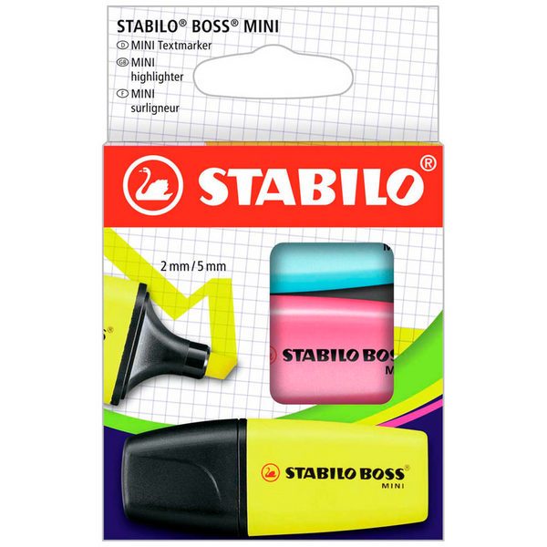 STABILO BOSS MINI Textmarker farbsortiert, 3 St.