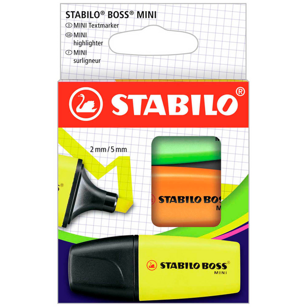 STABILO BOSS MINI Textmarker farbsortiert, 3 St.