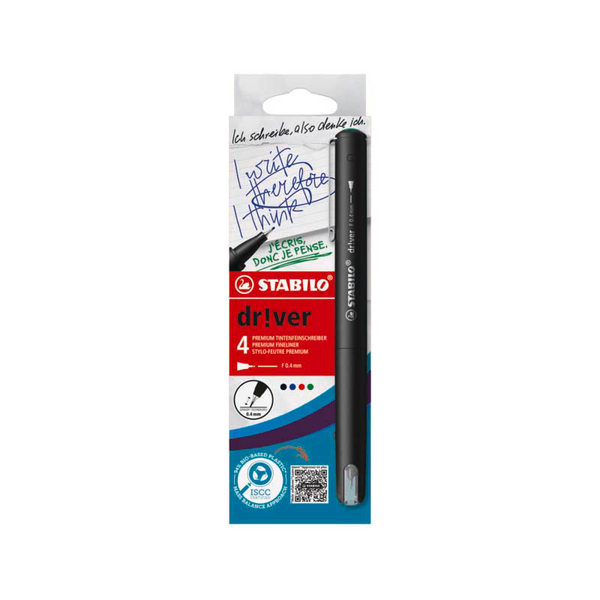 STABILO dr!ver Fineliner-Set farbsortiert 0,4 mm, 4 St.