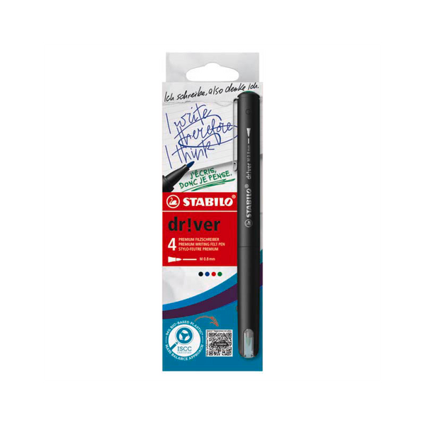 STABILO dr!ver Fineliner farbsortiert 0,8 mm, 4 St.