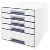 thumb-LEITZ Schubladenbox WOW Cube  perlweiß/grau 52142001, DIN A4 mit 5 Schubladen