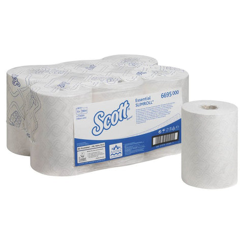 6 Scott® Handtuchrollen ESSENTIAL SLIMROLL® 1-lagig weiß