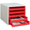 thumb-M&M Schubladenbox  rot 30050906, DIN A4 mit 5 Schubladen