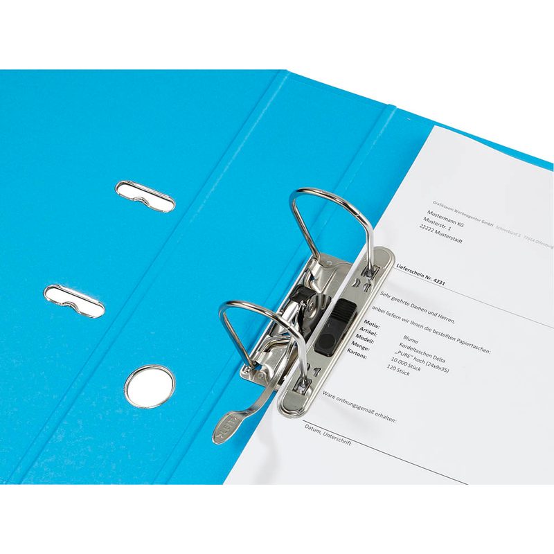 LEITZ 1007 Ordner hellblau Karton 8,0 cm DIN A4