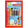STABILO woody 3 in 1 Buntstifte farbsortiert, 6 St.
