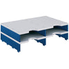 thumb-styro Sortierstation Styrodoc grau/blau mit 4 Fächer