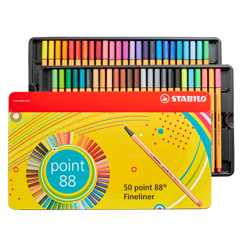 STABILO point 88 Fineliner farbsortiert 0,4 mm, 50 St.