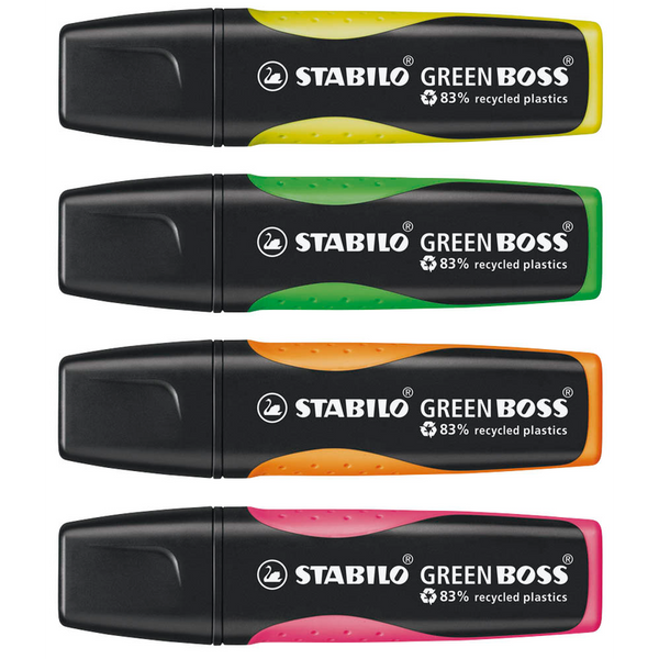 STABILO GREEN BOSS Textmarker farbsortiert, 4 St.