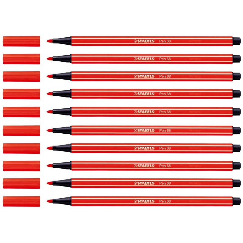 STABILO Pen 68 Filzstifte rot, 10 St.