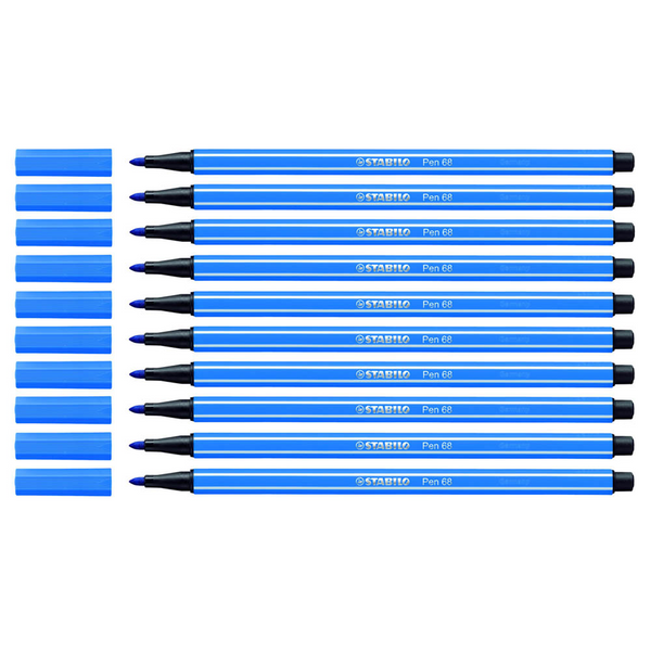 STABILO Pen 68 Filzstifte blau, 10 St.