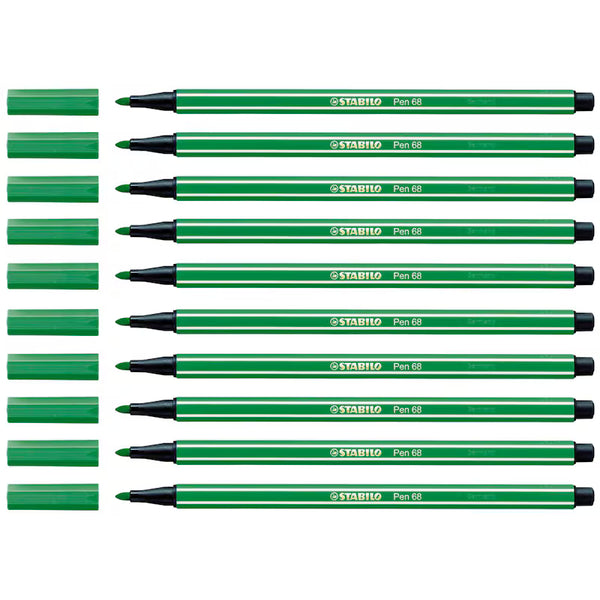 STABILO Pen 68 Filzstifte grün, 10 St.