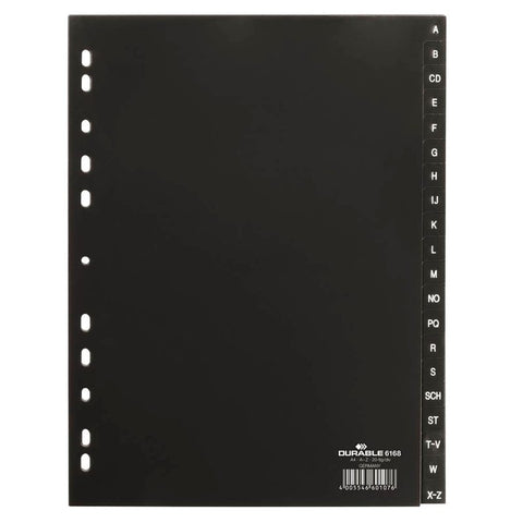 DURABLE Ordnerregister Vollformat A-Z schwarz 20-teilig, 1 Satz