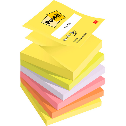 Post-it® Z-Notes Haftnotizen R330NR farbsortiert, 6 Blöcke