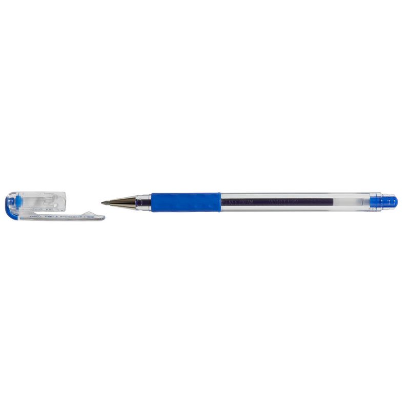 Pentel K116 Gelschreiber blau/transparent 0,3 mm, Schreibfarbe: blau, 12 St.