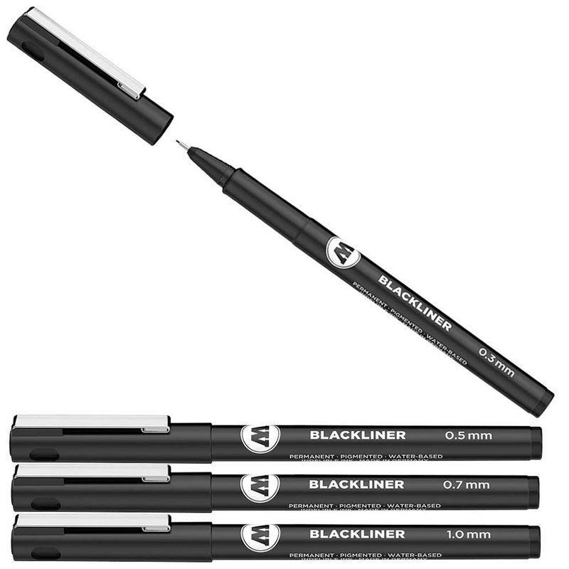 MOLOTOW BLACKLINER SET 1 Fineliner-Set schwarz, 4 St.