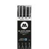 thumb-MOLOTOW BLACKLINER SET 1 Fineliner-Set schwarz, 4 St.
