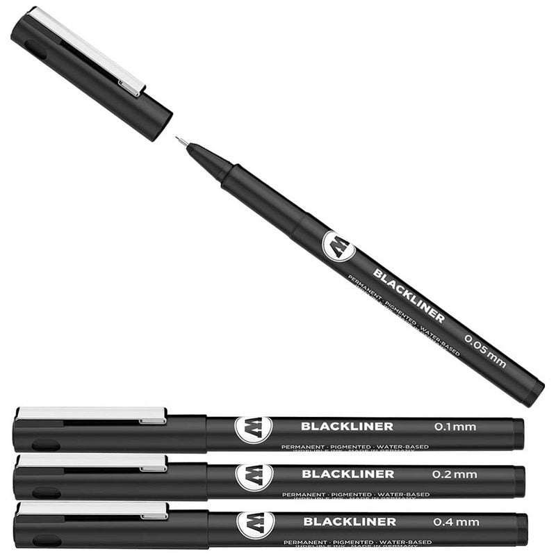 MOLOTOW BLACKLINER SET 2 Fineliner-Set schwarz, 4 St.