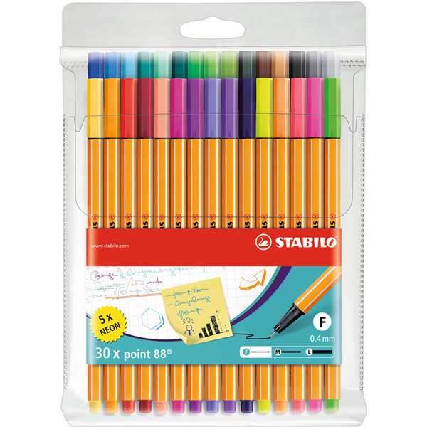STABILO Point 88 Fineliner farbsortiert 0,4 mm, 30 St.
