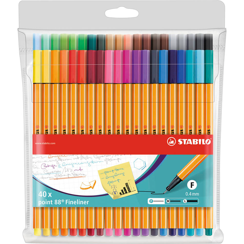 STABILO Point 88 Fineliner farbsortiert 0,4 mm, 40 St.