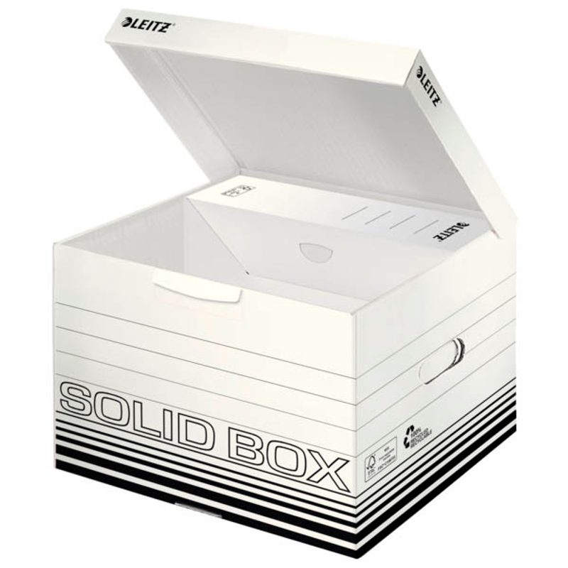 10 LEITZ Archivboxen Solid M weiß 32,5 x 36,0 x 27,0 cm