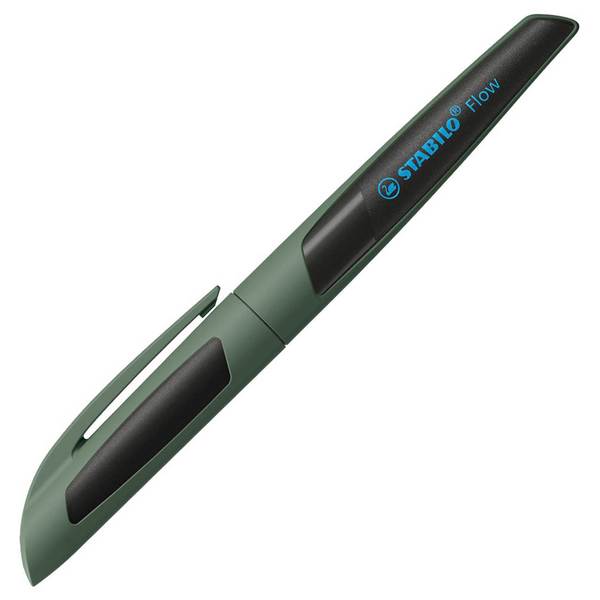 STABILO Kugelschreiber Flow khaki/schwarz, Schreibfarbe: blau, 1 St.